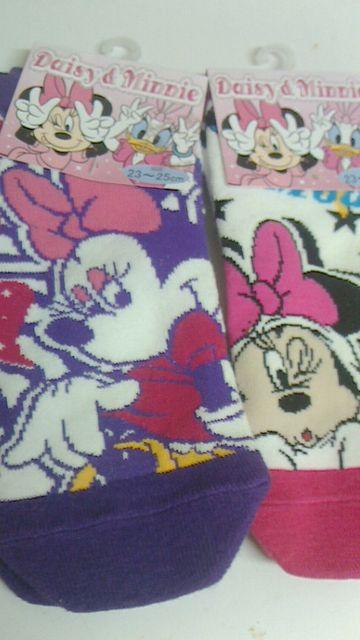 ミニー靴下2点セット 23〜25p ピンク系、パープル系 < インテリア/ライフ  ミニー靴下2点セット 23〜25p ピンク系、パープル系  < インテリア/ライフの