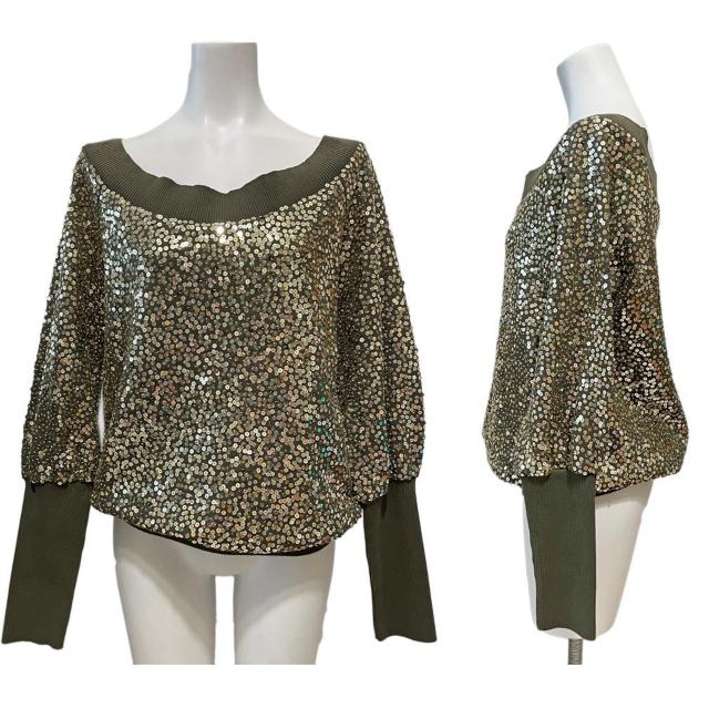 新品ピンコPINKOオフショルダー スパンコール スウェット < 女性ファッション 新品ピンコPINKOオフショルダー スパンコール スウェット < 女性ファッションの