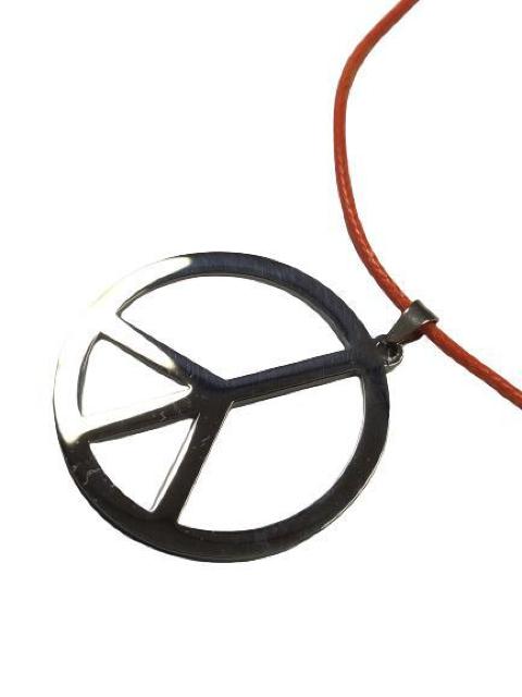 ピースマーク ネックレス チェーンオレンジ トップシルバー ステンレス メンズ レディース ペンダント アクセサリー < 男性アクセサリー/時計  ピースマーク ネックレス チェーンオレンジ トップシルバー ステンレス メンズ レディース ペンダント アクセサリー < 男性アクセサリー/時計の