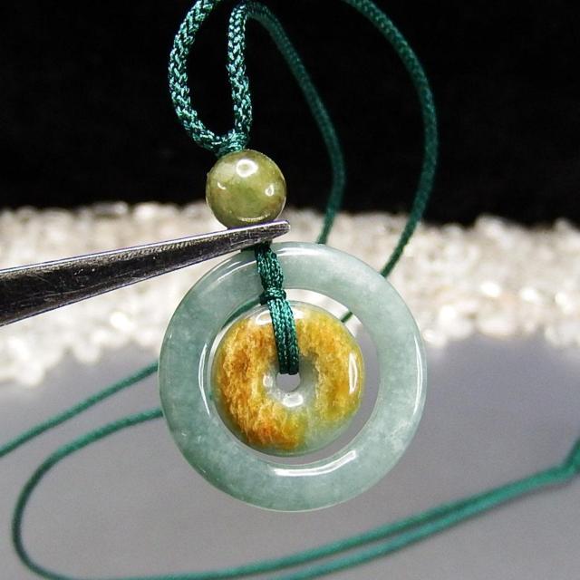 イエローインひすい本翡翠母子平安扣紐天然石ネックレスUK2-2-06RZa < 女性アクセサリー/時計  イエローインひすい本翡翠母子平安扣紐天然石ネックレスUK2-2-06RZa < 女性アクセサリー/時計の