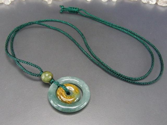 イエローインひすい本翡翠母子平安扣紐天然石ネックレスUK2-2-06RZa < 女性アクセサリー/時計  イエローインひすい本翡翠母子平安扣紐天然石ネックレスUK2-2-06RZa < 女性アクセサリー/時計の