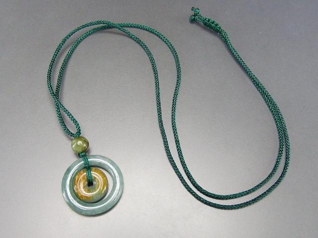 イエローインひすい本翡翠母子平安扣紐天然石ネックレスUK2-2-06RZa < 女性アクセサリー/時計  イエローインひすい本翡翠母子平安扣紐天然石ネックレスUK2-2-06RZa < 女性アクセサリー/時計の