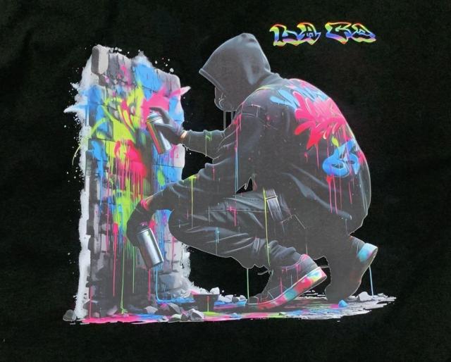 新品 LAG2 STREET WEAR The Tagger グラフィック T 黒 L < 男性ファッション 新品 LAG2 STREET WEAR The Tagger グラフィック T 黒 L < 男性ファッションの