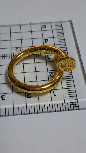 ☆クロムハーツ 正規品☆ ネイル フラット プラス リング 22K仕様 14号 超美品 < ブランド ☆クロムハーツ 正規品☆ ネイル フラット プラス リング 22K仕様 14号 超美品 < ブランドの