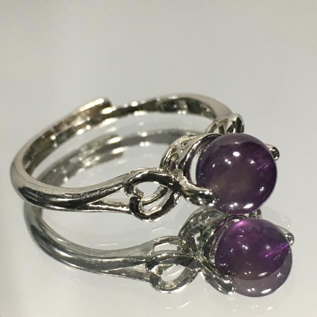 《No.R064》sideハート台座 アメジストring フリーサイズ < 女性アクセサリー/時計  《No.R064》sideハート台座 アメジストring フリーサイズ  < 女性アクセサリー/時計の