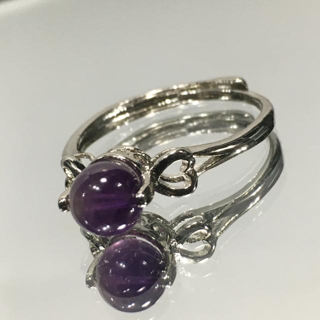 《No.R064》sideハート台座 アメジストring フリーサイズ < 女性アクセサリー/時計  《No.R064》sideハート台座 アメジストring フリーサイズ < 女性アクセサリー/時計の
