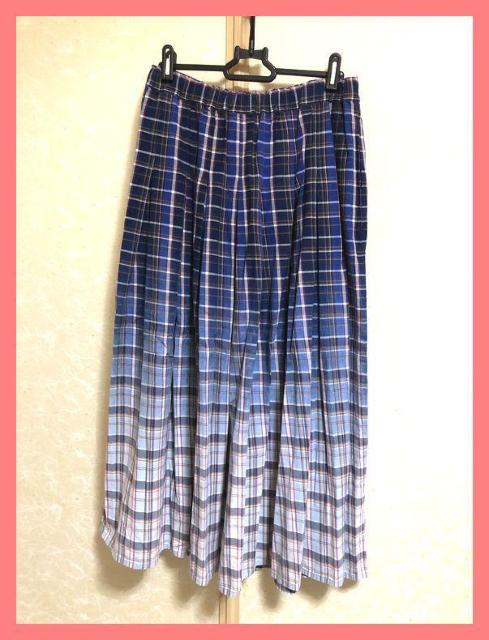 ☆ミルクフェド☆美品☆完売チェックコットンフレアロングスカート☆ブルー < ブランド ☆ミルクフェド☆美品☆完売チェックコットンフレアロングスカート☆ブルー < ブランドの