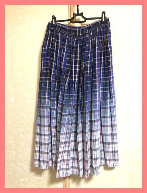 ☆ミルクフェド☆美品☆完売チェックコットンフレアロングスカート☆ブルー < ブランド ☆ミルクフェド☆美品☆完売チェックコットンフレアロングスカート☆ブルー < ブランドの