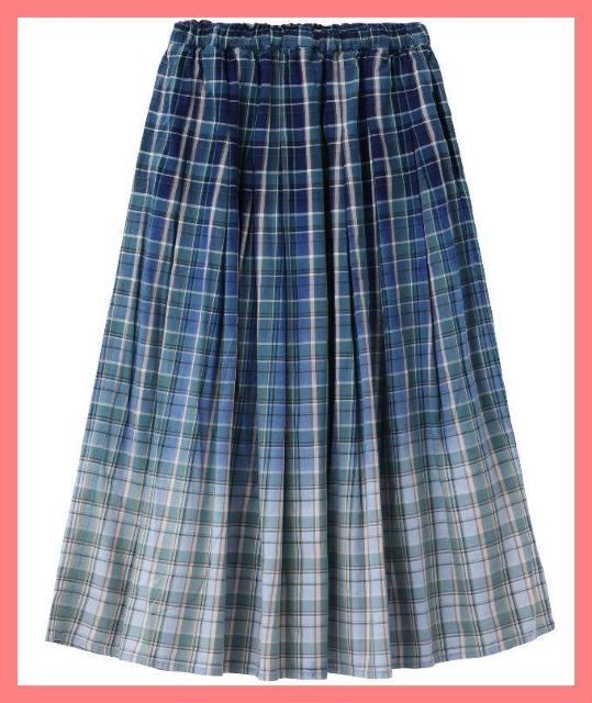 ☆ミルクフェド☆美品☆完売チェックコットンフレアロングスカート☆ブルー < ブランド ☆ミルクフェド☆美品☆完売チェックコットンフレアロングスカート☆ブルー < ブランドの