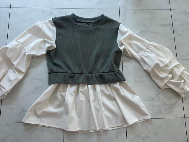 しまむらバルーン袖長袖トップス★M < ブランド しまむらバルーン袖長袖トップス★M < ブランドの