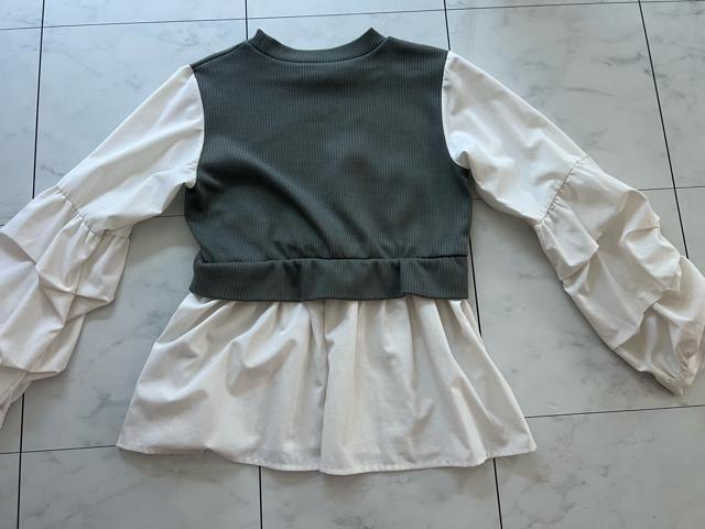 しまむらバルーン袖長袖トップス★M < ブランド しまむらバルーン袖長袖トップス★M < ブランドの