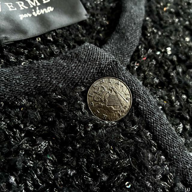 ◆美品◆ヴェルメイユパーイエナ◆24AW◆ツイードニットカーディガン◆黒◆フリー < ブランド ◆美品◆ヴェルメイユパーイエナ◆24AW◆ツイードニットカーディガン◆黒◆フリー < ブランドの