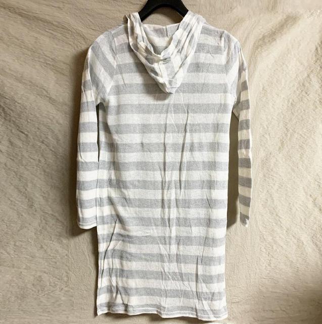 新品 キューティーブロンド Cutie Blonde ボーダー フード ロングカーディガン ガーゼ M < ブランド 新品 キューティーブロンド Cutie Blonde ボーダー フード ロングカーディガン ガーゼ M < ブランドの