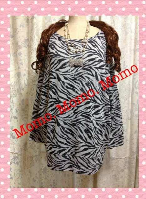 新品 大きいサイズ3L ドルマン袖 ゼブラ総柄チュニック < 女性ファッション 新品 大きいサイズ3L ドルマン袖 ゼブラ総柄チュニック < 女性ファッションの