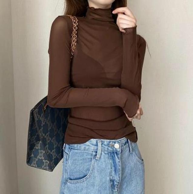 送料無料 新品レース 長袖 Tシャツ タートルネック イレギュラー トップス 6色 < 女性ファッション  送料無料 新品レース 長袖 Tシャツ タートルネック イレギュラー トップス 6色 < 女性ファッションの