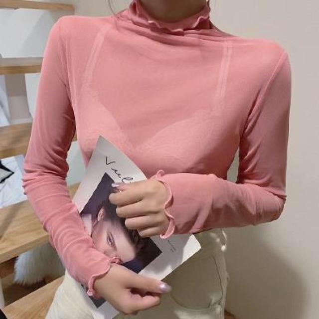 送料無料 新品レース 長袖 Tシャツ タートルネック イレギュラー トップス 6色 < 女性ファッション  送料無料 新品レース 長袖 Tシャツ タートルネック イレギュラー トップス 6色 < 女性ファッションの