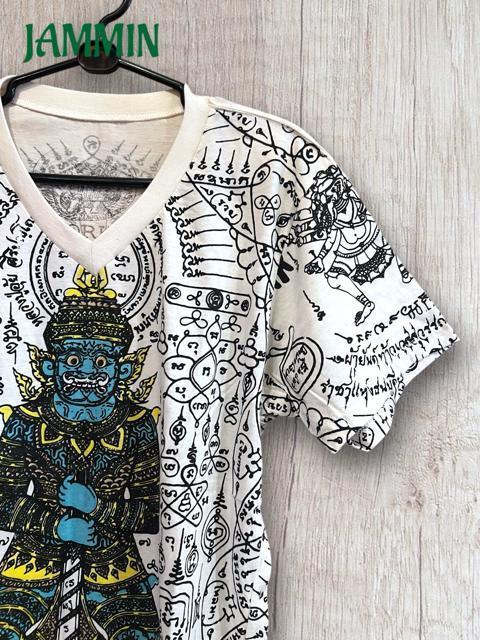 サクヤンTシャツ Mサイズ 守護神ヤック 夜叉 ヤック エスニック アジアン < 男性ファッション サクヤンTシャツ Mサイズ 守護神ヤック 夜叉 ヤック エスニック アジアン < 男性ファッションの