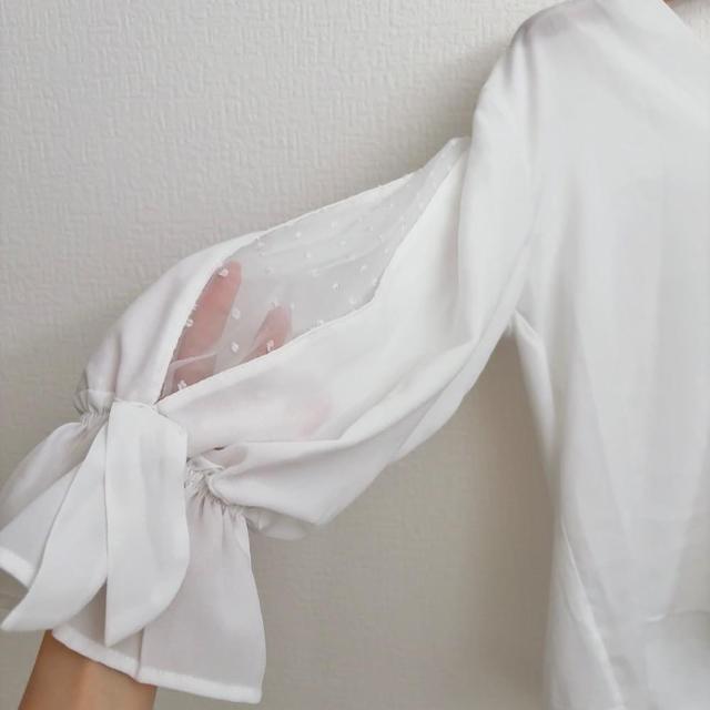 ◆Rope Picnic/ロペピクニック◆袖スリットブラウス★ホワイト38*シンプルコーデ < ブランド  ◆Rope Picnic/ロペピクニック◆袖スリットブラウス★ホワイト38*シンプルコーデ < ブランドの