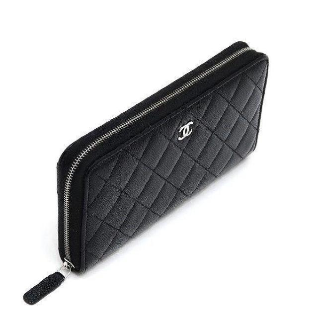 ◆ 本物 美品 ◆ CHANEL シャネル 長財布 キャビアスキン マトラッセ 黒 ブラック シルバー 箱 人気 AP0242 < ブランド  ◆ 本物 美品 ◆ CHANEL シャネル 長財布 キャビアスキン マトラッセ 黒 ブラック シルバー 箱 人気 AP0242 < ブランドの