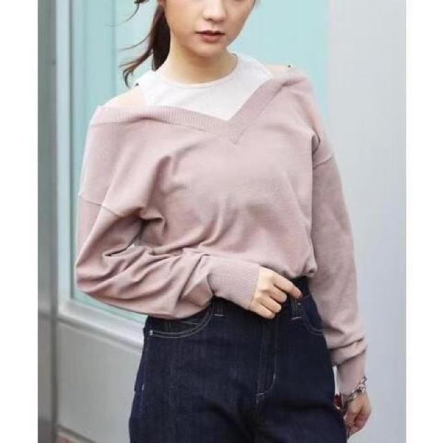 ◆FREE'S MART/フリーズマート◆レイヤード風Vネックニット★グレージュF*冬コーデ♪ < ブランド ◆FREE'S MART/フリーズマート◆レイヤード風Vネックニット★グレージュF*冬コーデ♪ < ブランドの