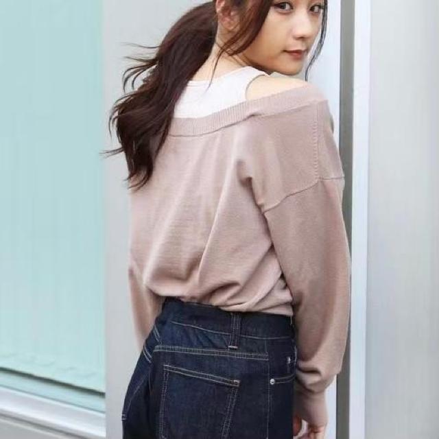 ◆FREE'S MART/フリーズマート◆レイヤード風Vネックニット★グレージュF*冬コーデ♪ < ブランド ◆FREE'S MART/フリーズマート◆レイヤード風Vネックニット★グレージュF*冬コーデ♪ < ブランドの