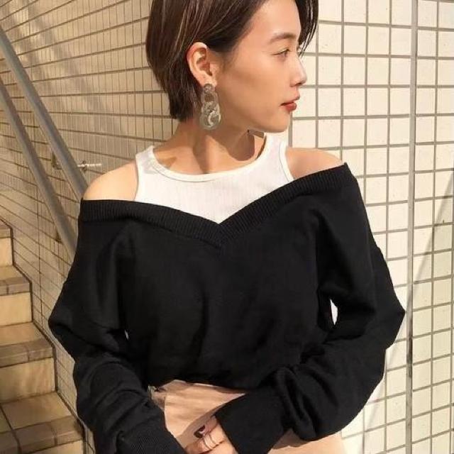 ◆FREE'S MART/フリーズマート◆レイヤード風Vネックニット★グレージュF*冬コーデ♪ < ブランド ◆FREE'S MART/フリーズマート◆レイヤード風Vネックニット★グレージュF*冬コーデ♪ < ブランドの