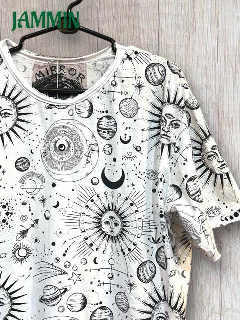 太陽月宇宙Tシャツ 太陽 月 宇宙 サンフェイス アジアン エスニック < 男性ファッション 太陽月宇宙Tシャツ 太陽 月 宇宙 サンフェイス アジアン エスニック < 男性ファッションの