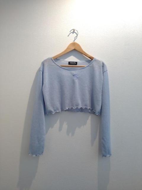 MOMC KITS◆ライトブルー シフォン ショート丈 カットソー リネン混 < 女性ファッション  MOMC KITS◆ライトブルー シフォン ショート丈 カットソー リネン混  < 女性ファッションの