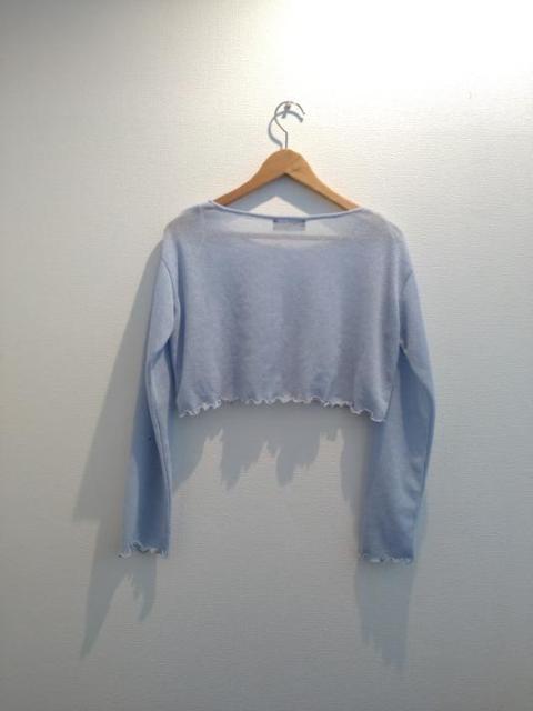 MOMC KITS◆ライトブルー シフォン ショート丈 カットソー リネン混 < 女性ファッション  MOMC KITS◆ライトブルー シフォン ショート丈 カットソー リネン混 < 女性ファッションの