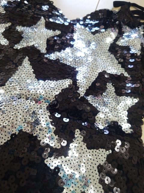 新品 総スパンコール ミニワンピース トップス ダンスイベントなどに < 女性ファッション  新品 総スパンコール ミニワンピース トップス ダンスイベントなどに < 女性ファッションの