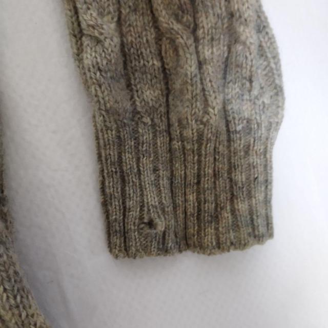 カーキーベージュ ウール ケーブル編みニットセーター 暖かい 難有り < 男性ファッション  カーキーベージュ ウール ケーブル編みニットセーター 暖かい 難有り < 男性ファッションの