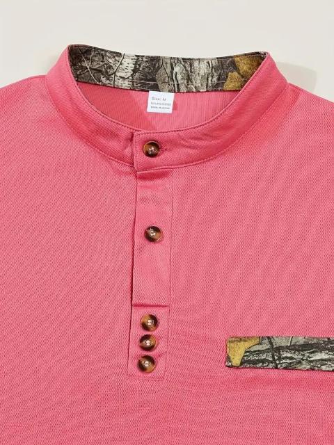 爆ヤス価格990円★メンズ ピンクシャツ カモフラージュカラー&フェイクポケット付き 半袖 USAサイズL(日本サイズXXL相当) < 男性ファッション  爆ヤス価格990円★メンズ ピンクシャツ カモフラージュカラー&フェイクポケット付き 半袖 USAサイズL(日本サイズXXL相当) < 男性ファッションの