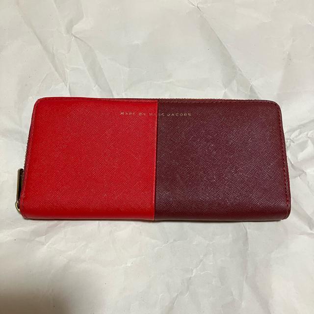 【マークバイマークジェイコブス】 ラウンドファスナー / 長財布 / 茶 赤 < ブランド  【マークバイマークジェイコブス】 ラウンドファスナー / 長財布 / 茶 赤  < ブランドの