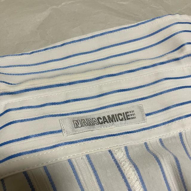 【ナラカミーチェ】 ストライプ / 七分袖 シャツ・ブラウス / ボタンダウン 長袖 コットン < ブランド 【ナラカミーチェ】 ストライプ / 七分袖 シャツ・ブラウス / ボタンダウン 長袖 コットン < ブランドの