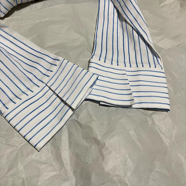 【ナラカミーチェ】 ストライプ / 七分袖 シャツ・ブラウス / ボタンダウン 長袖 コットン < ブランド 【ナラカミーチェ】 ストライプ / 七分袖 シャツ・ブラウス / ボタンダウン 長袖 コットン < ブランドの