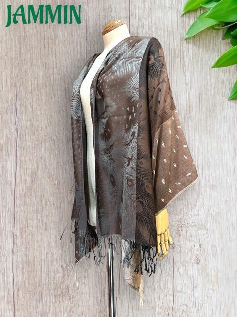 孔雀羽根柄ストール ストール パシュミナ アジアン エスニック < 女性ファッション 孔雀羽根柄ストール ストール パシュミナ アジアン エスニック < 女性ファッションの