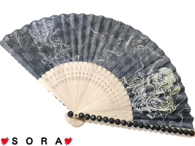 和柄 甚平 風神雷【風神雷神】花火大会.夏祭りに♪高級ストーンデコ扇子 < 男性ファッション 和柄 甚平 風神雷【風神雷神】花火大会.夏祭りに♪高級ストーンデコ扇子 < 男性ファッションの