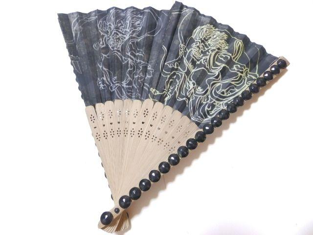 和柄 甚平 風神雷【風神雷神】花火大会.夏祭りに♪高級ストーンデコ扇子 < 男性ファッション 和柄 甚平 風神雷【風神雷神】花火大会.夏祭りに♪高級ストーンデコ扇子 < 男性ファッションの