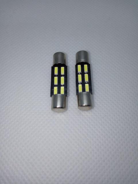 白 6発 T6.3 バニティーランプ 31mm サンバイザー用 LED SMD 2個 < 自動車/バイク 白 6発 T6.3 バニティーランプ 31mm サンバイザー用 LED SMD 2個 < 自動車/バイク