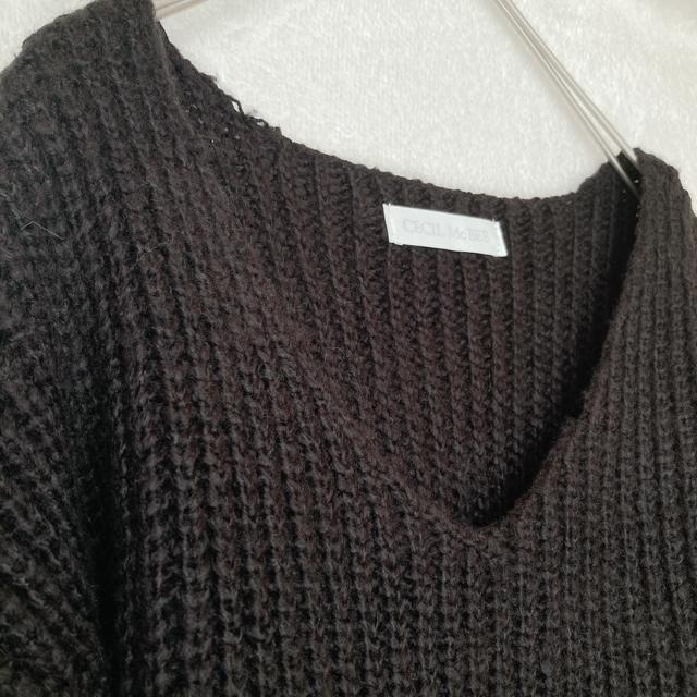 CECIL McBEE セシルマグビー ゆったり 長袖 ニット セーター 黒 M N2m < ブランド CECIL McBEE セシルマグビー ゆったり 長袖 ニット セーター 黒 M N2m < ブランドの