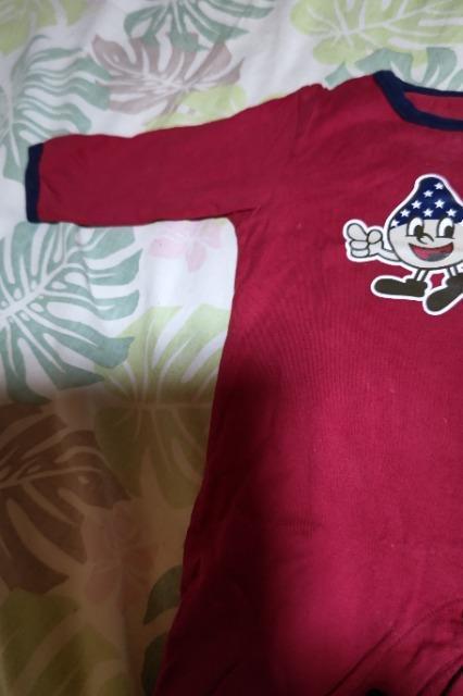 ★中古赤長袖ベビーロンパース80 < キッズ/ベビー  ★中古赤長袖ベビーロンパース80 < キッズ/ベビーの