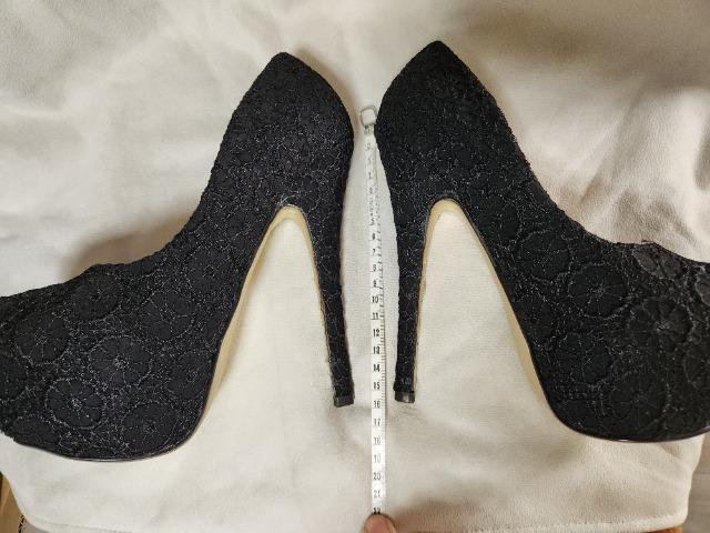 美品 超ハイヒール15cm【黒レース】23.5p < 女性ファッション 美品 超ハイヒール15cm【黒レース】23.5p < 女性ファッションの
