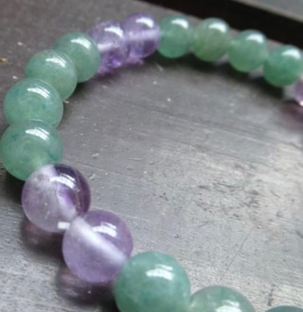 アベンチュリンxアメジストブレスレット 天然石パワーストーン < 女性アクセサリー/時計 アベンチュリンxアメジストブレスレット 天然石パワーストーン < 女性アクセサリー/時計の