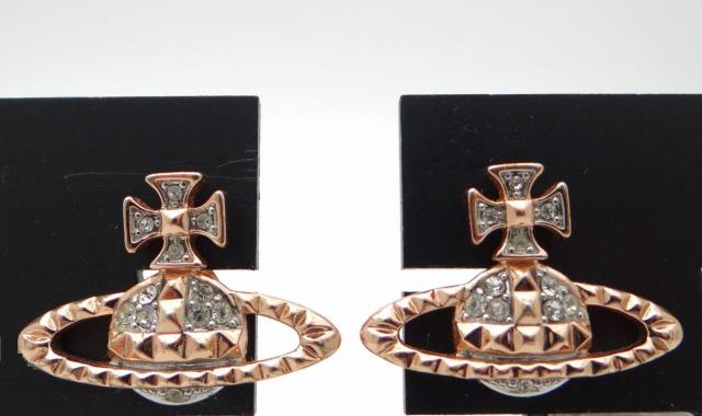 ヴィヴィアン ウエストウッド オーブモチーフ ラインストーン ピアス ピンクゴールド系<USED>【送料無料】 < ブランド ヴィヴィアン ウエストウッド オーブモチーフ ラインストーン ピアス ピンクゴールド系<USED>【送料無料】 < ブランドの