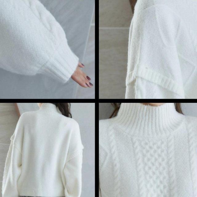 新品タグ6L★ケーブル編み★ざっくりニット < 女性ファッション  新品タグ6L★ケーブル編み★ざっくりニット < 女性ファッションの