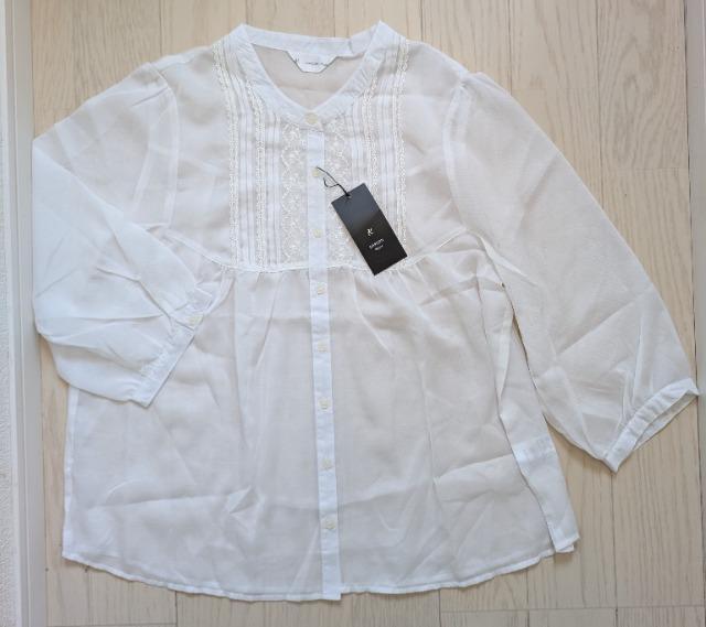 LL★K GARCON deux★胸元レース★上品シアーブラウス★新品★送料無料 < 女性ファッション  LL★K GARCON deux★胸元レース★上品シアーブラウス★新品★送料無料  < 女性ファッションの