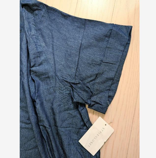 LL★STYLE CLOSET★レーヨン混★デニム風サックワンピース★新品★送料無料 < 女性ファッション  LL★STYLE CLOSET★レーヨン混★デニム風サックワンピース★新品★送料無料 < 女性ファッションの