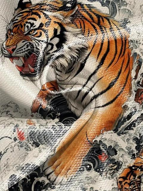 爆ヤス価格1290円★メンズ3DタイガーグラフィックTシャツ - 鮮やかな山と波のデザイン USAサイズM(日本サイズXL相当) < 男性ファッション 爆ヤス価格1290円★メンズ3DタイガーグラフィックTシャツ - 鮮やかな山と波のデザイン USAサイズM(日本サイズXL相当) < 男性ファッションの