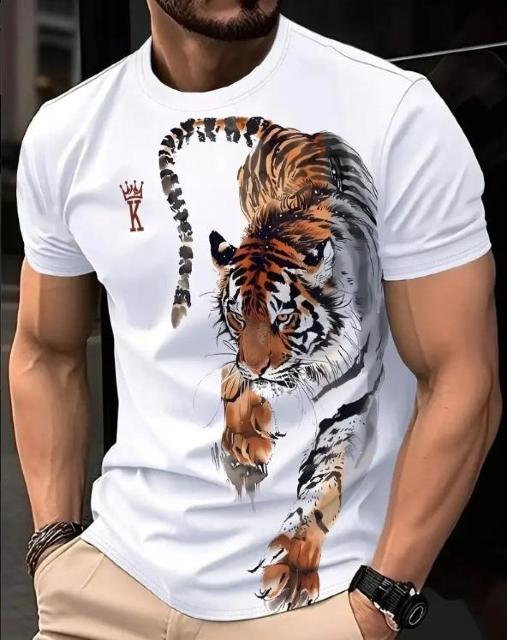 爆ヤス価格1290円★メンズ3DタイガーグラフィックTシャツ - 鮮やかな山と波のデザイン USAサイズM(日本サイズXL相当) < 男性ファッション 爆ヤス価格1290円★メンズ3DタイガーグラフィックTシャツ - 鮮やかな山と波のデザイン USAサイズM(日本サイズXL相当) < 男性ファッションの