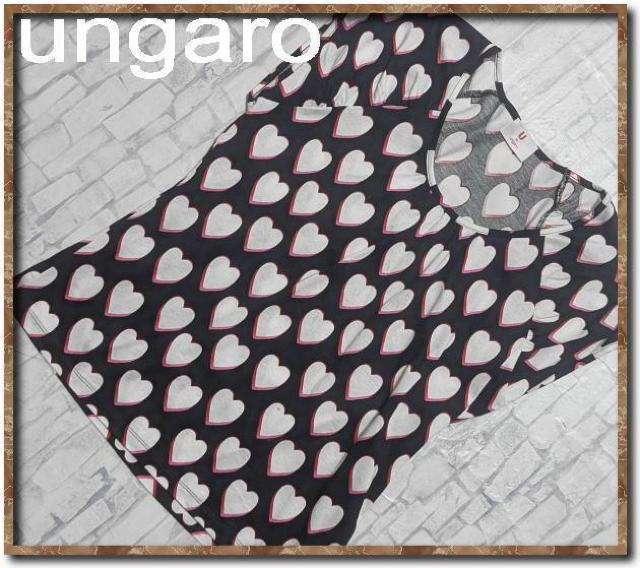 ユーバイウンガロ ハート柄カットソー 黒 < ブランド ユーバイウンガロ ハート柄カットソー 黒 < ブランドの